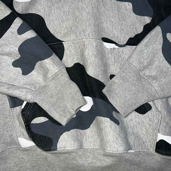 Champion Reverse Weave Hoodie Size Medium Gray Blue Camo Pullover - Picture 6 of 9